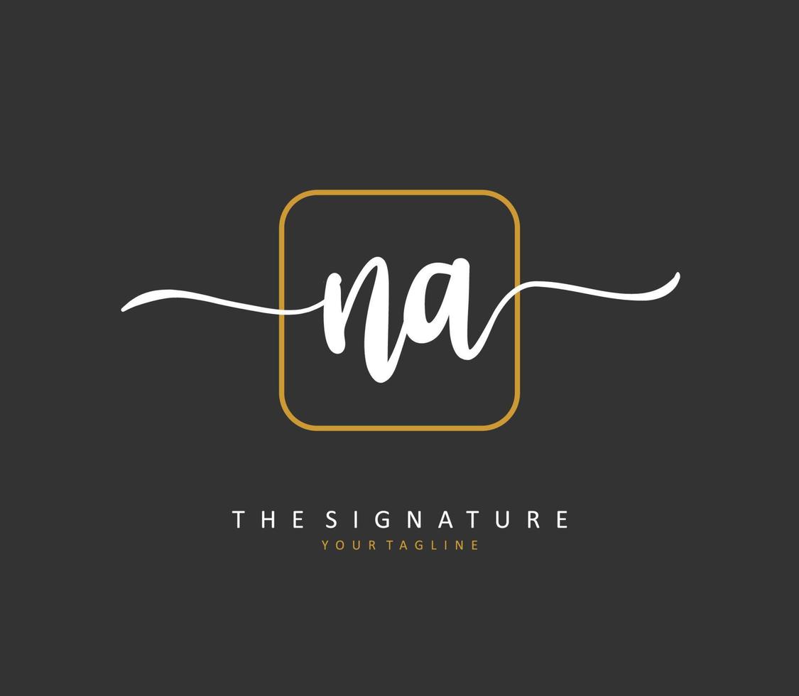 N A NA Initial letter handwriting and  signature logo. A concept handwriting initial logo with template element. vector