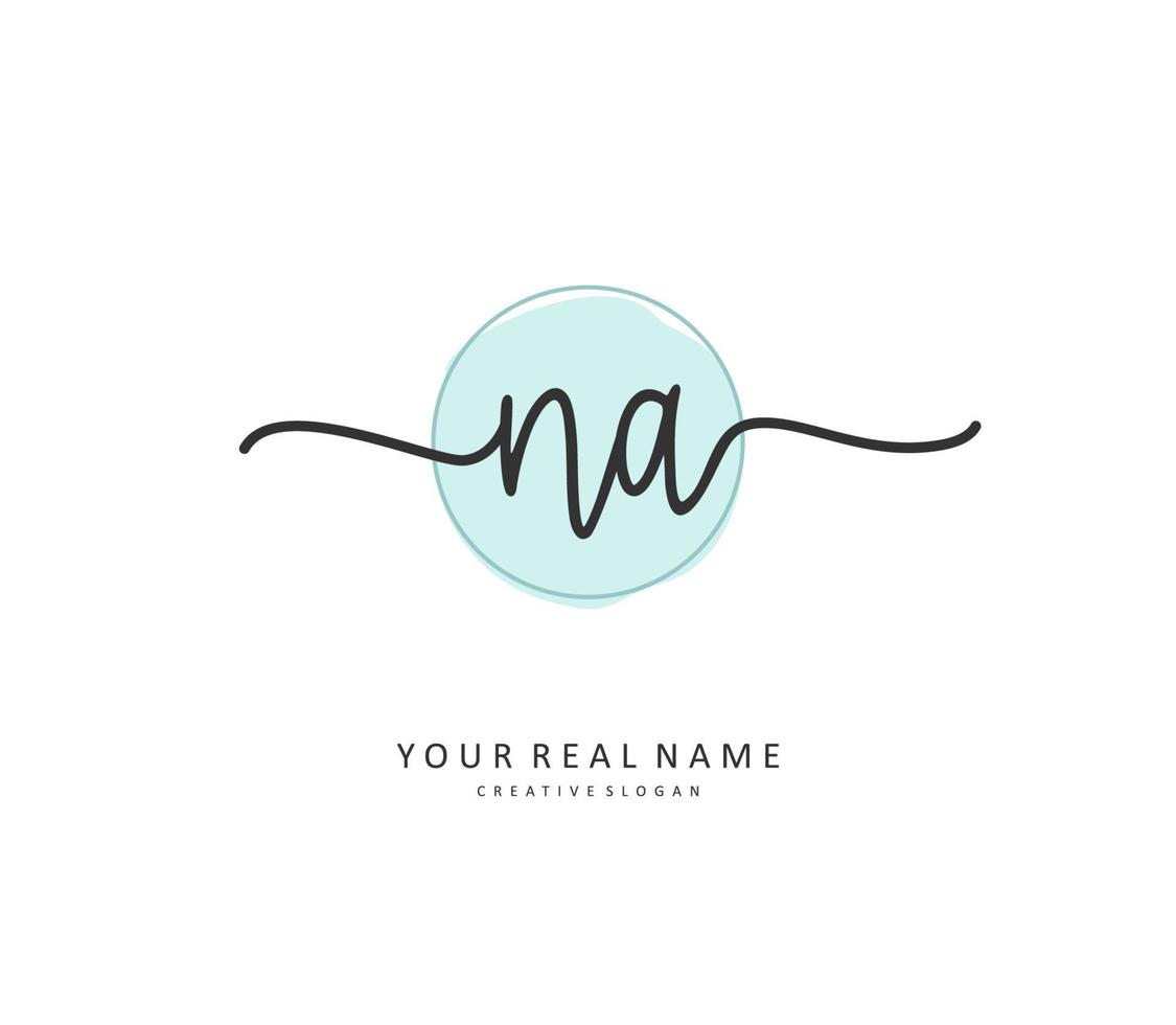 N A NA Initial letter handwriting and  signature logo. A concept handwriting initial logo with template element. vector