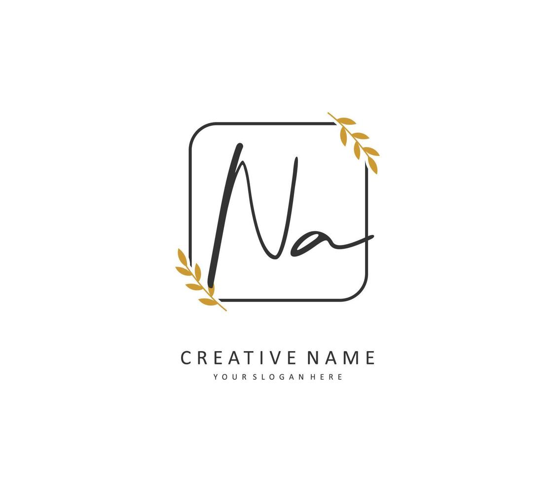 N A NA Initial letter handwriting and  signature logo. A concept handwriting initial logo with template element. vector