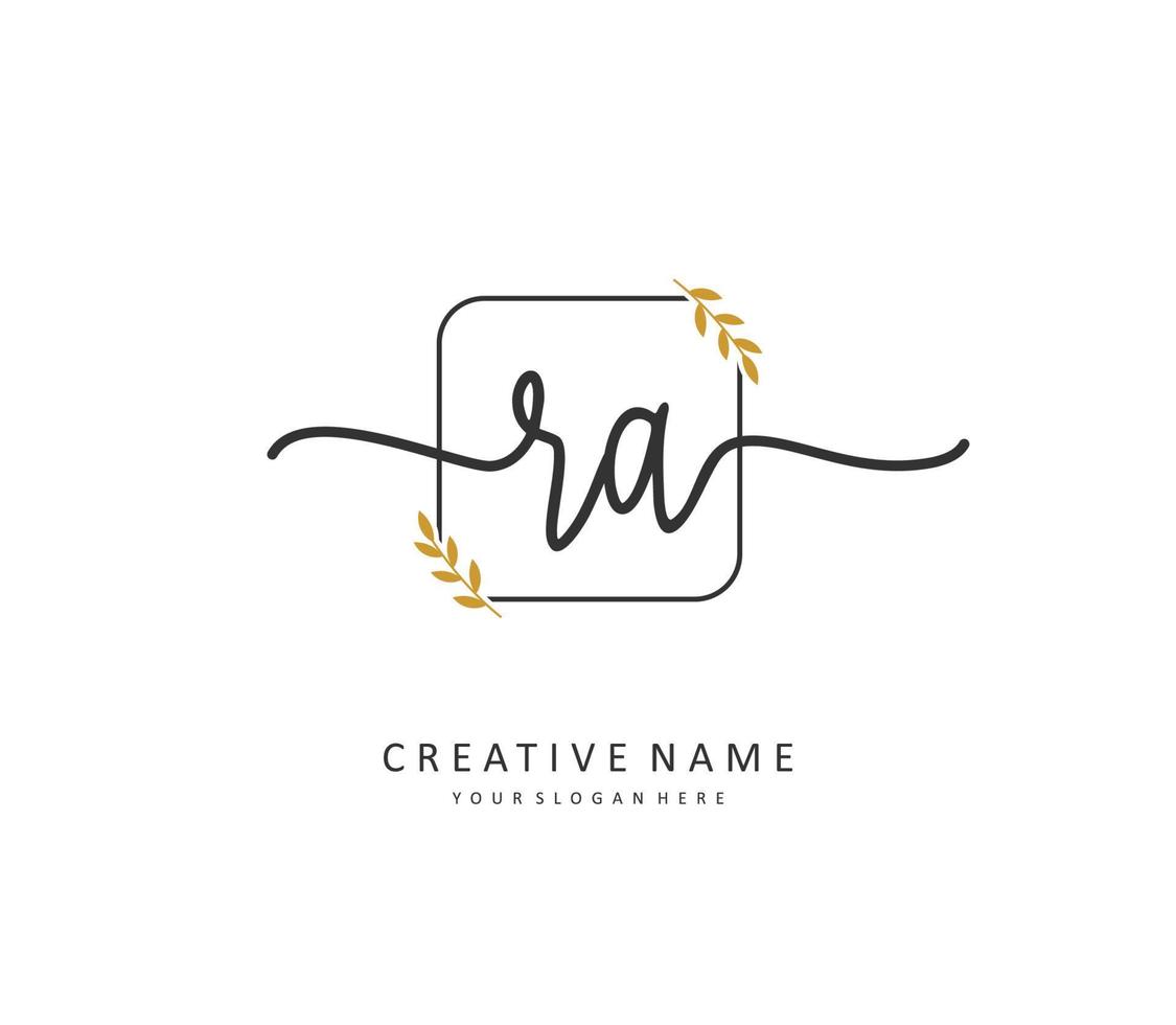 R A RA Initial letter handwriting and  signature logo. A concept handwriting initial logo with template element. vector