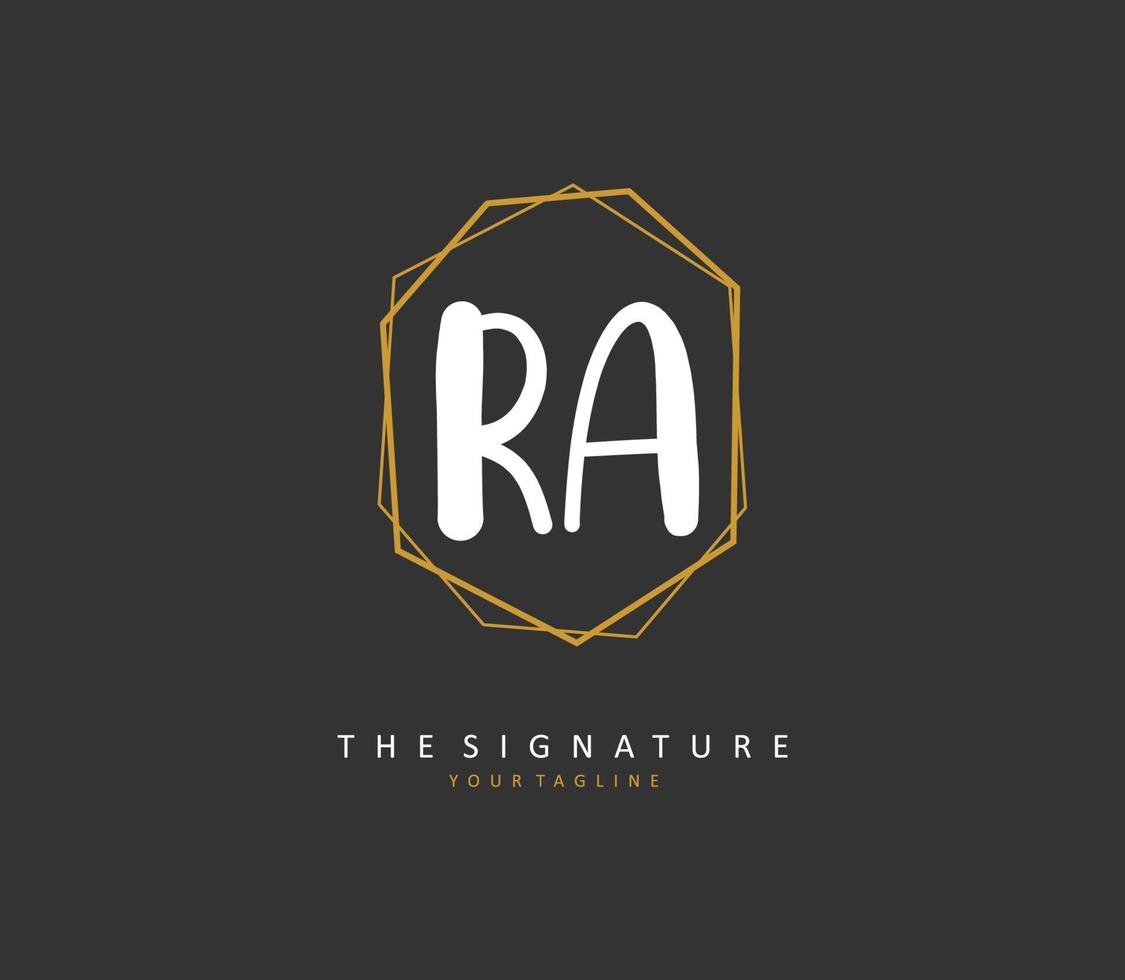 R A RA Initial letter handwriting and  signature logo. A concept handwriting initial logo with template element. vector