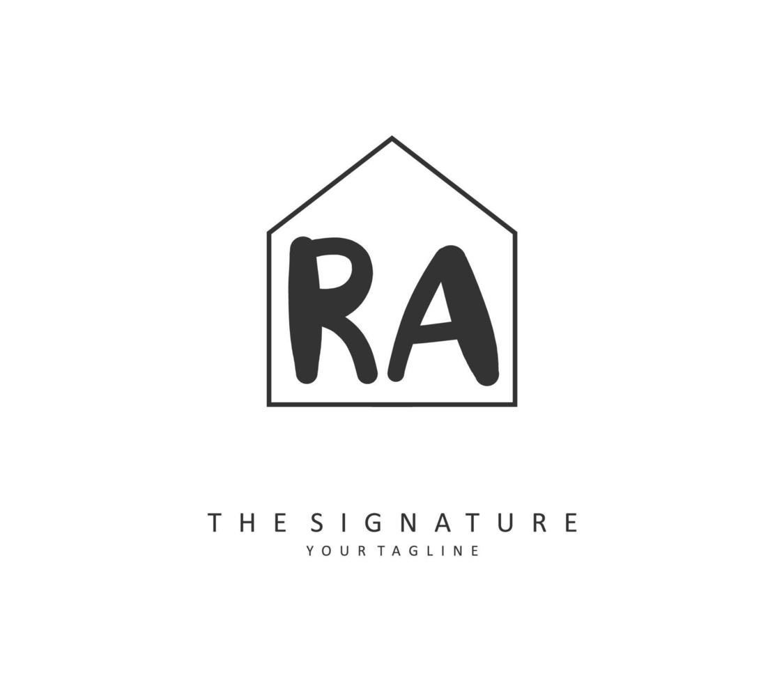 R A RA Initial letter handwriting and  signature logo. A concept handwriting initial logo with template element. vector