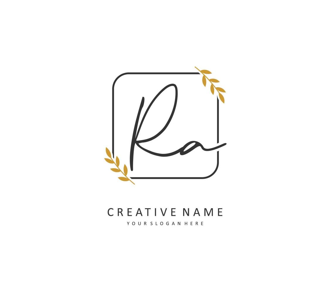 R A RA Initial letter handwriting and  signature logo. A concept handwriting initial logo with template element. vector