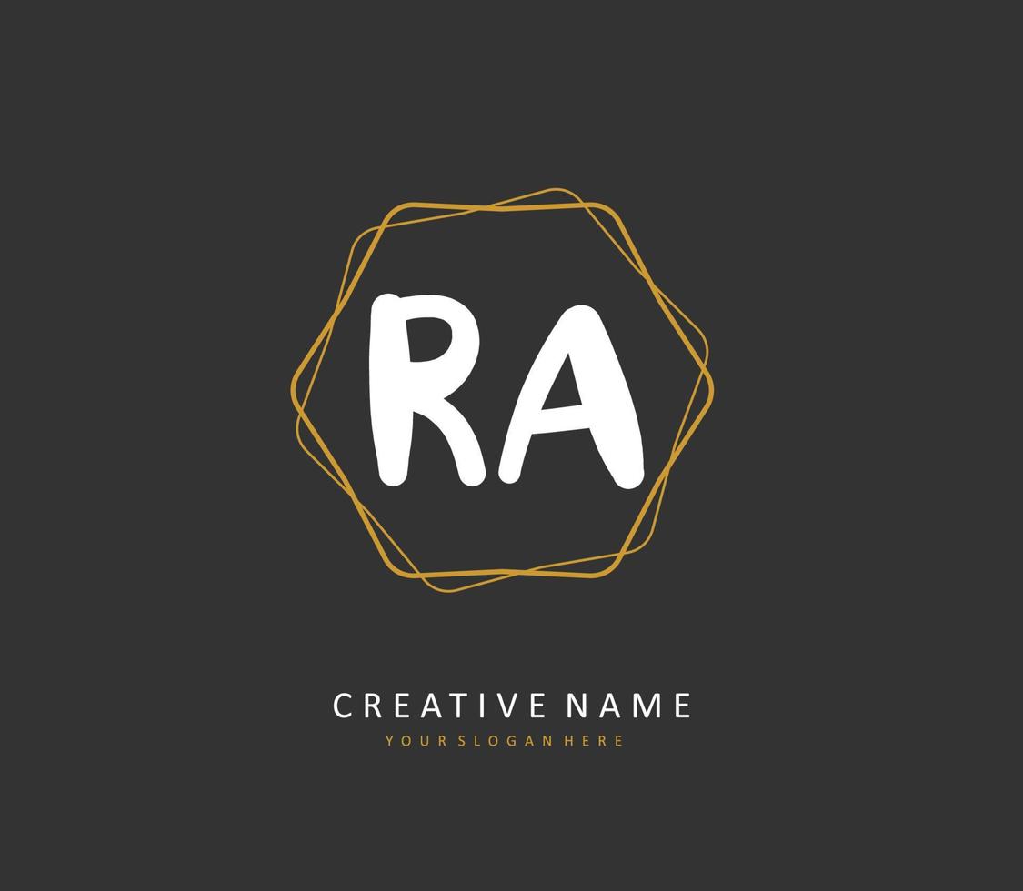 R A RA Initial letter handwriting and  signature logo. A concept handwriting initial logo with template element. vector