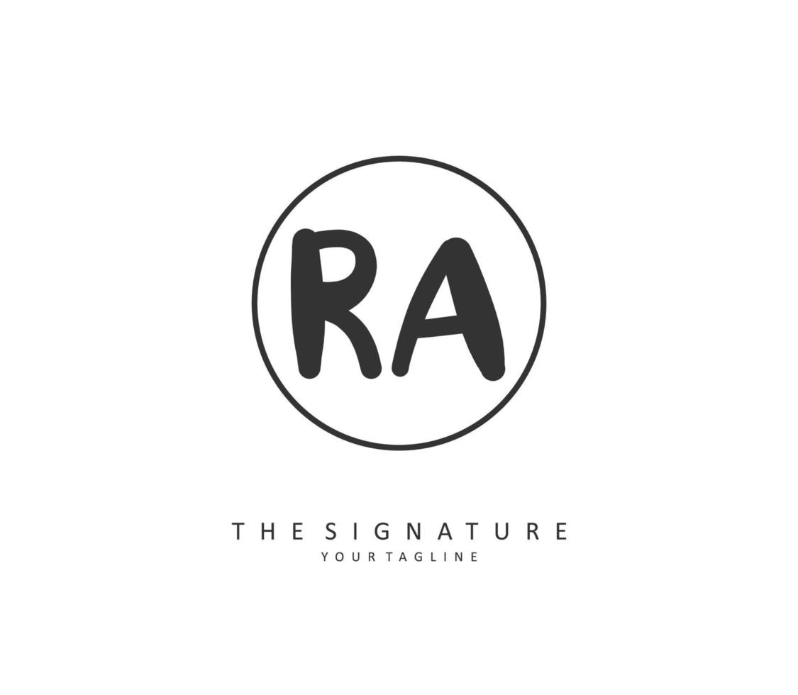 R A RA Initial letter handwriting and  signature logo. A concept handwriting initial logo with template element. vector