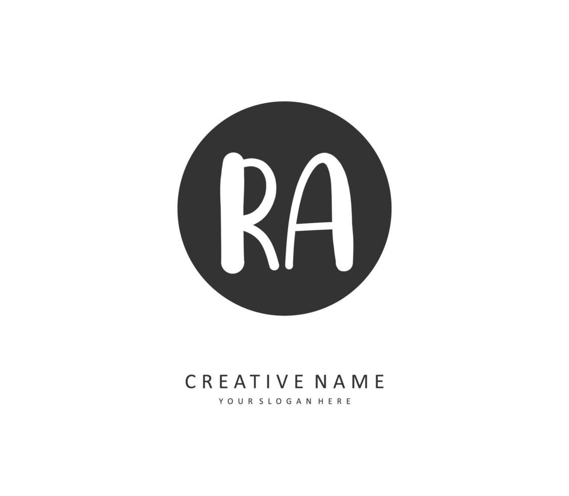 R A RA Initial letter handwriting and  signature logo. A concept handwriting initial logo with template element. vector