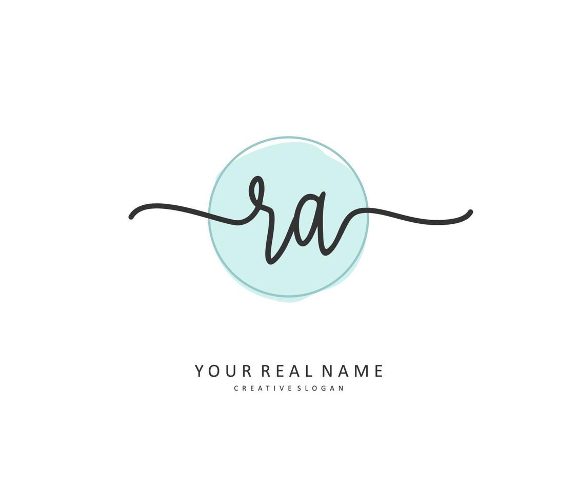 R A RA Initial letter handwriting and  signature logo. A concept handwriting initial logo with template element. vector