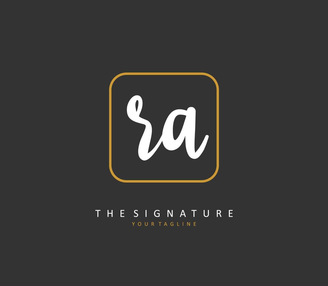R A RA Initial letter handwriting and  signature logo. A concept handwriting initial logo with template element. vector