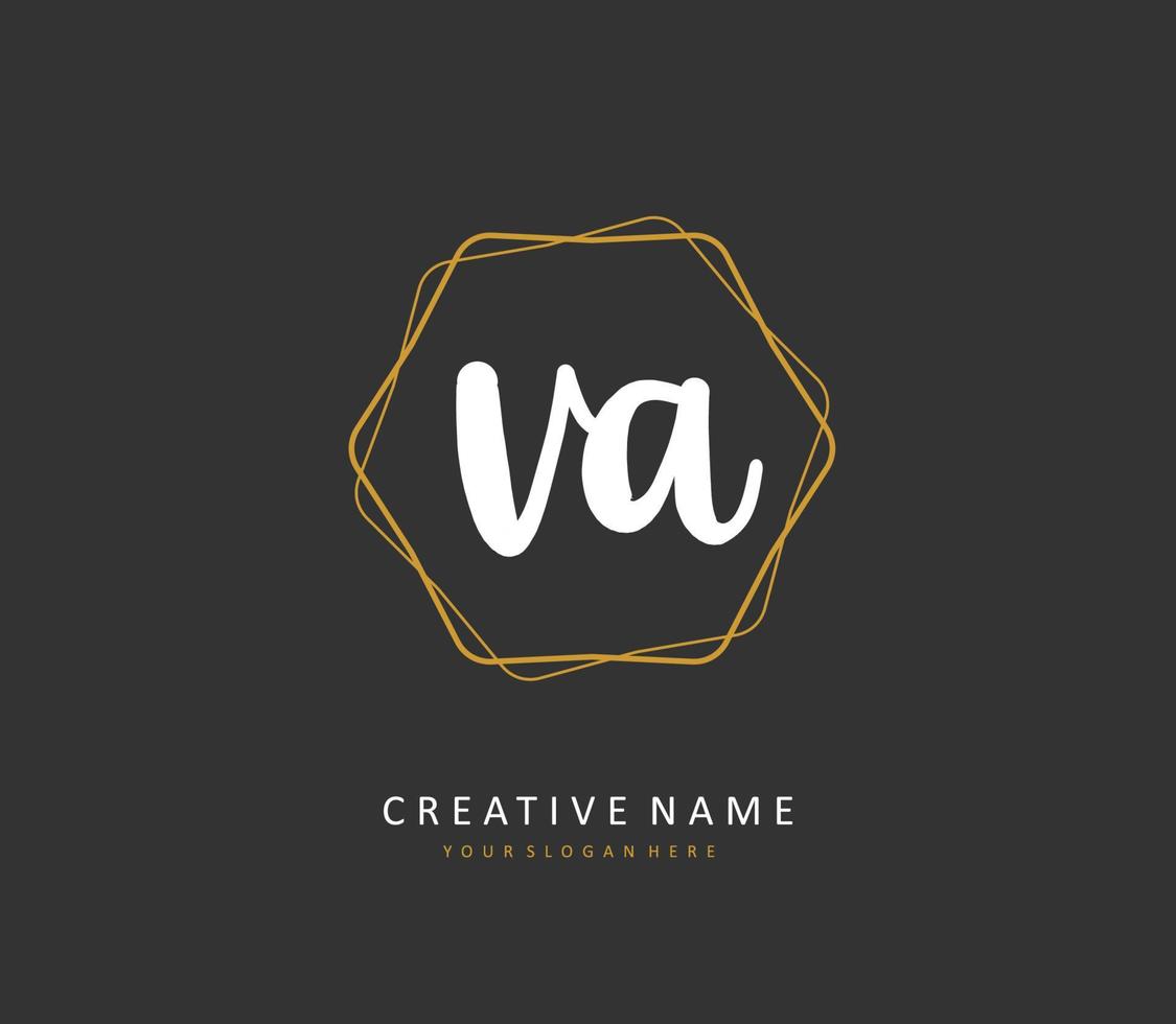 v un Virginia inicial letra escritura y firma logo. un concepto escritura inicial logo con modelo elemento. vector