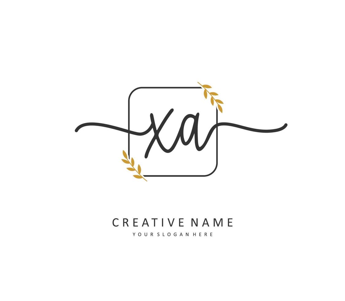 XA Initial letter handwriting and  signature logo. A concept handwriting initial logo with template element. vector