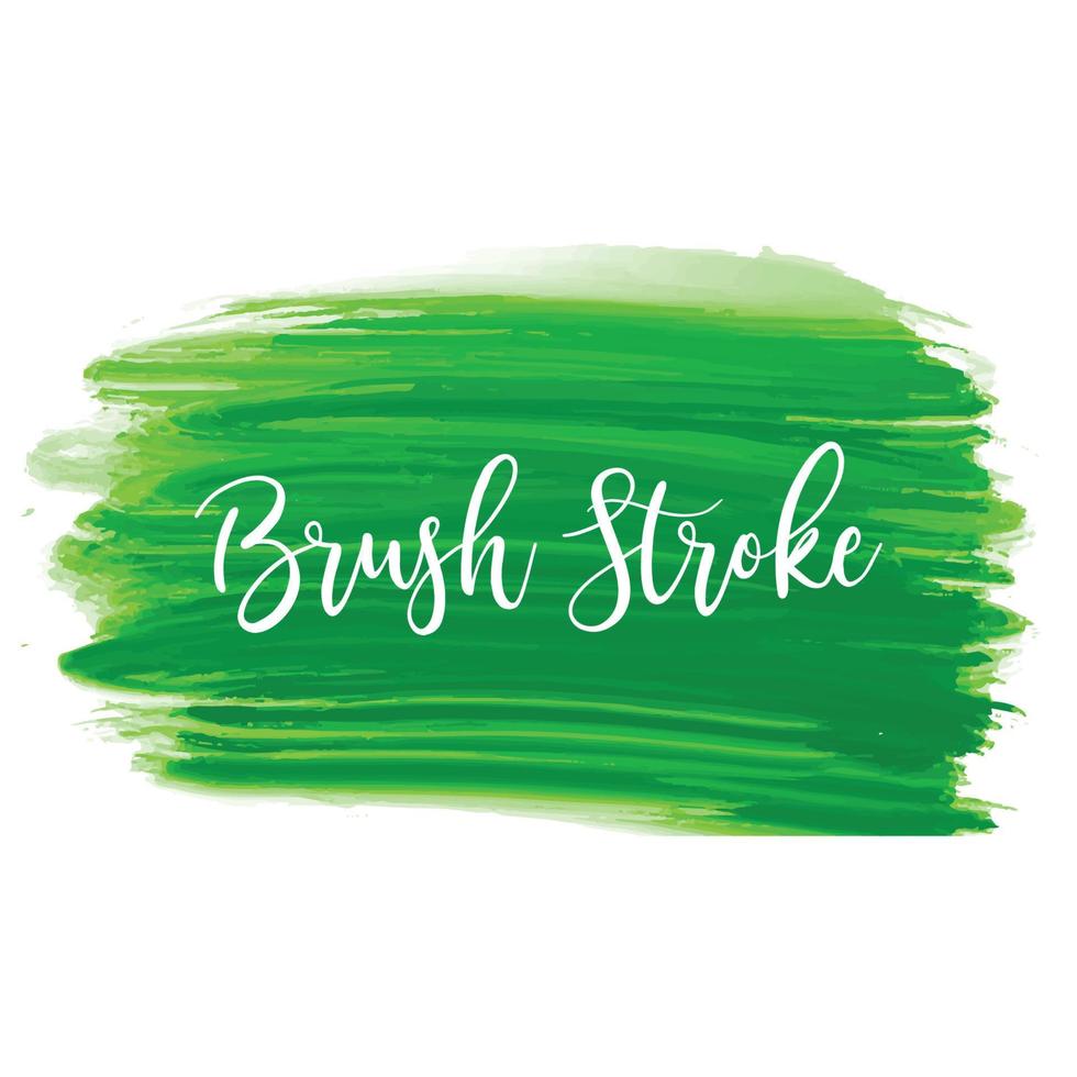 Green brush stroke watercolor design vector