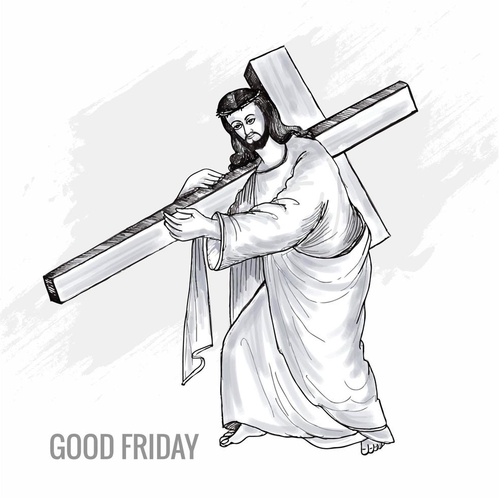 Jesus christ the son of god for good friday card background vector