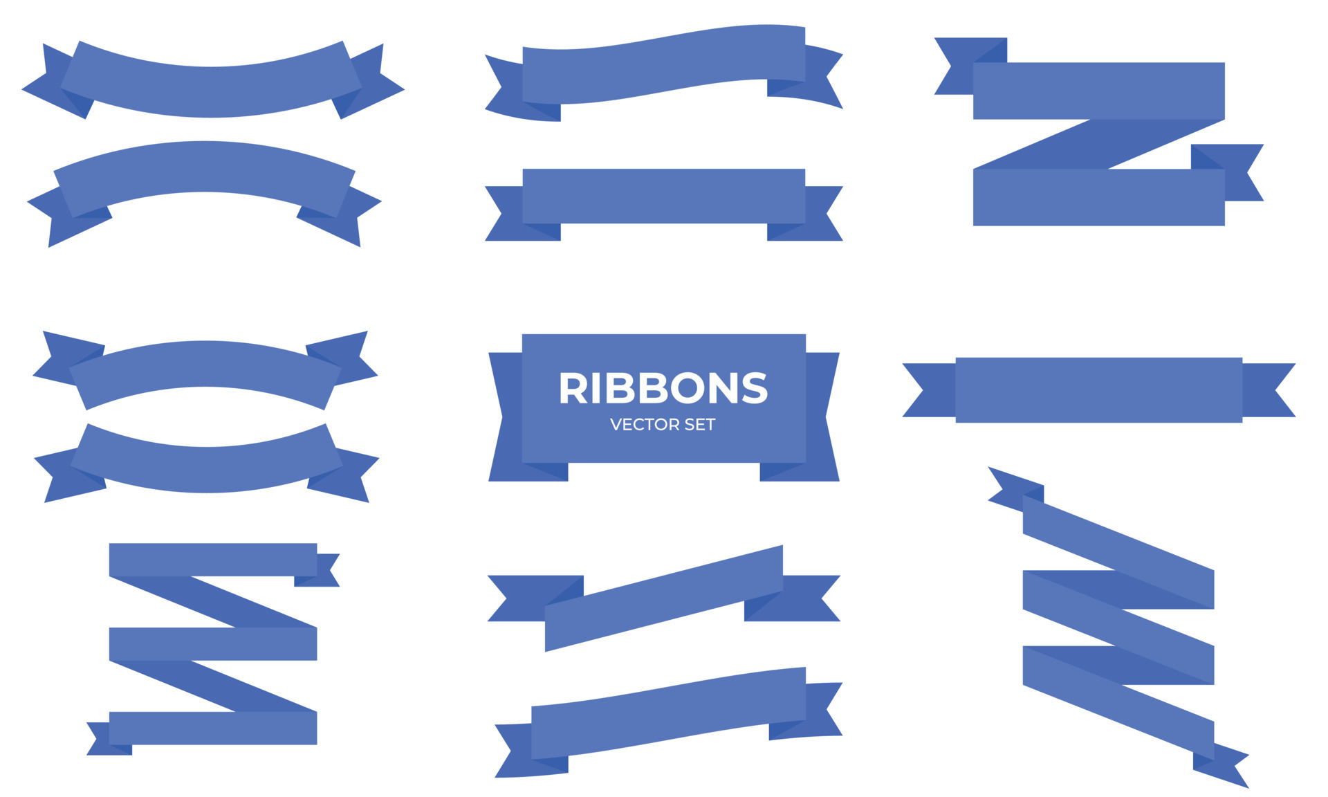 Blue Ribbon Banners Vector Art & Graphics