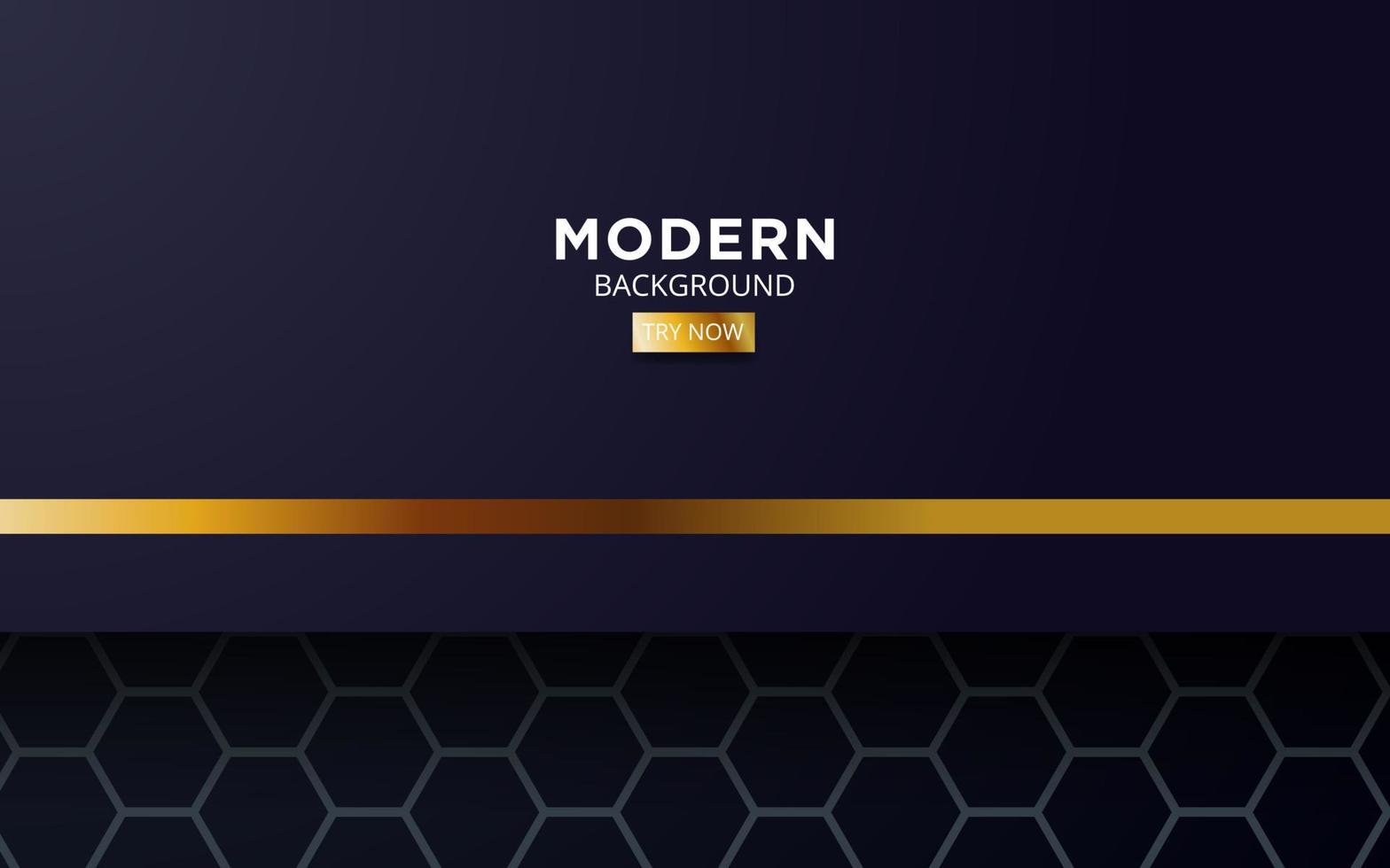 premium dark blue overlap background banner design. Realistic overlap layer on black textured background with golden line. vector