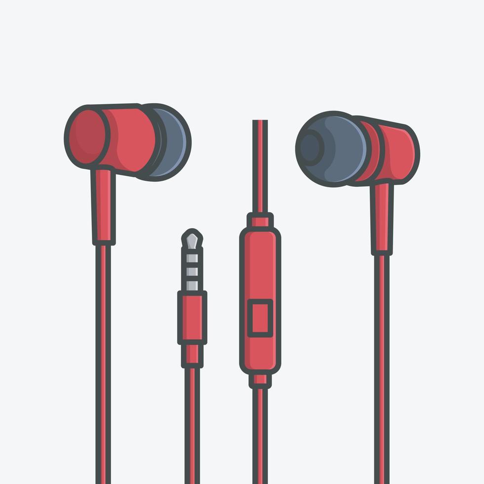 Cartoonish earphones. headphone music accessory electronic items vector design