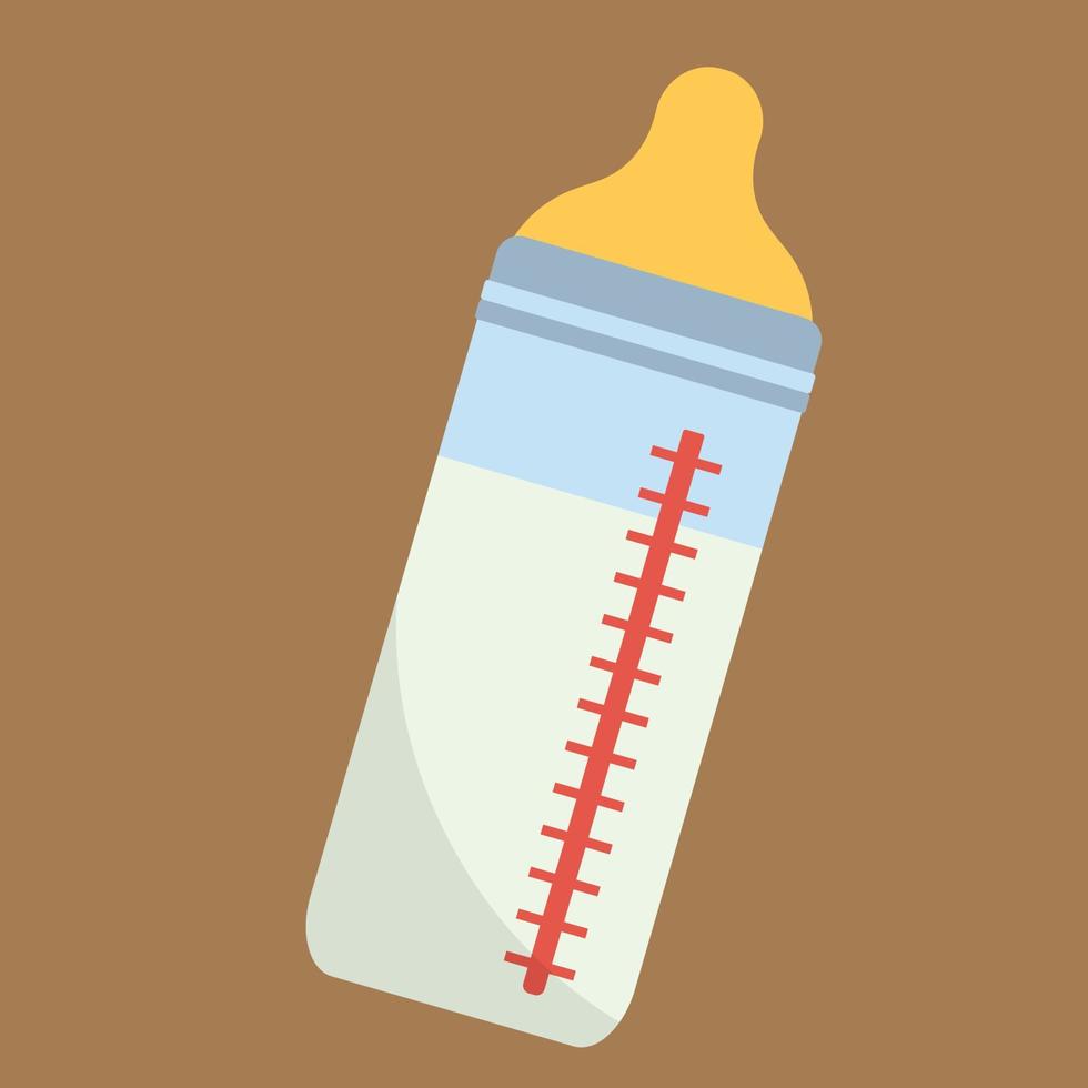 bebé Leche botella. nutrición en el el plastico envase para un recién nacido. blanco beber, lechería producto. aislado vector ilustración en dibujos animados estilo