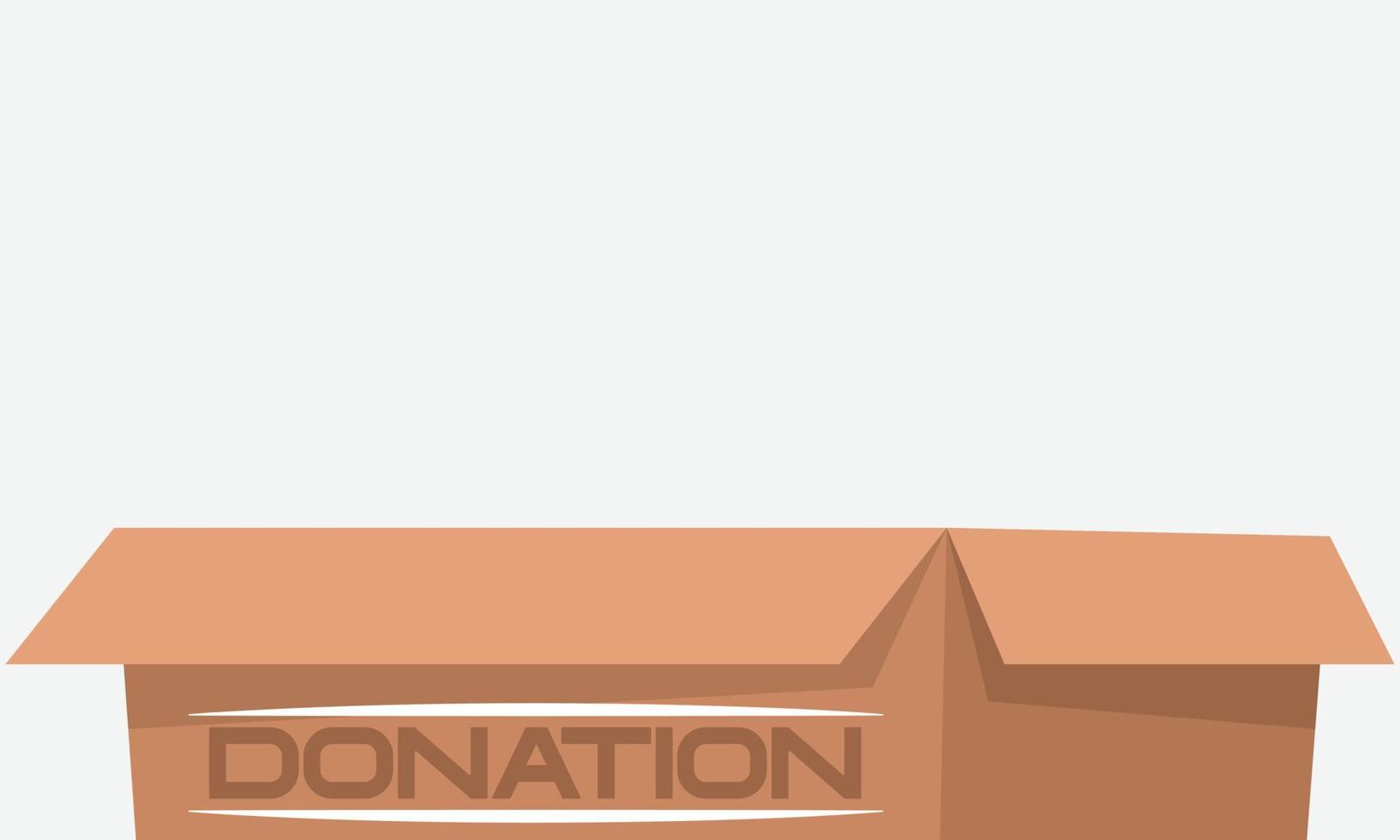 Empty cardbox for charity donations with title donation vector