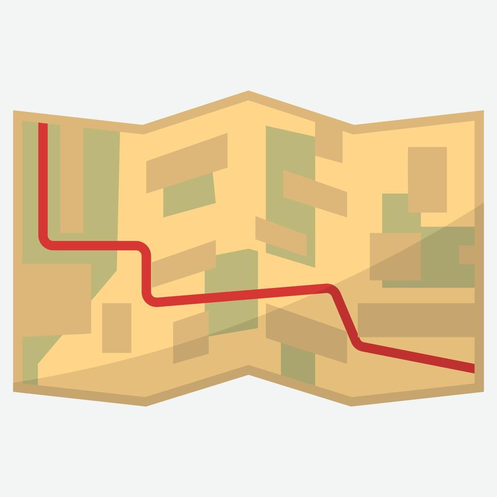 city map with red route navigation marker vector