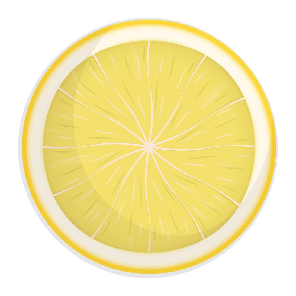 Fresco limón rebanada con sombra aislado en blanco, vector plano ilustración