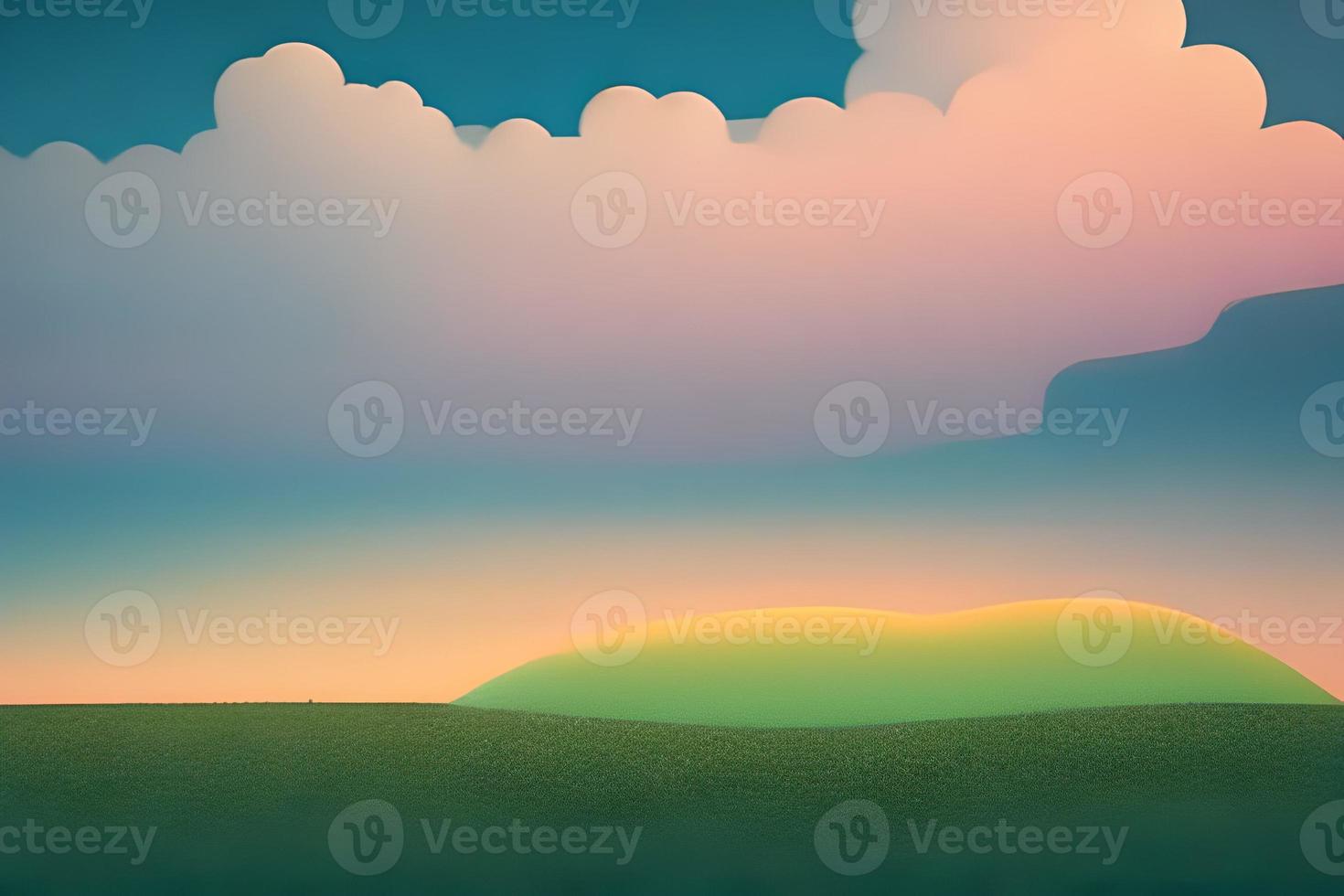 Beautiful colorful sky blue cloud minimalist illustration background and backdrop. Material design element and 3d render. photo