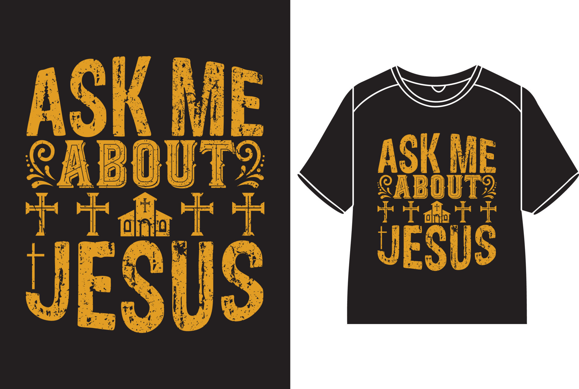 Ask me about Jesus T-Shirt Design 21750441 Vector Art at Vecteezy