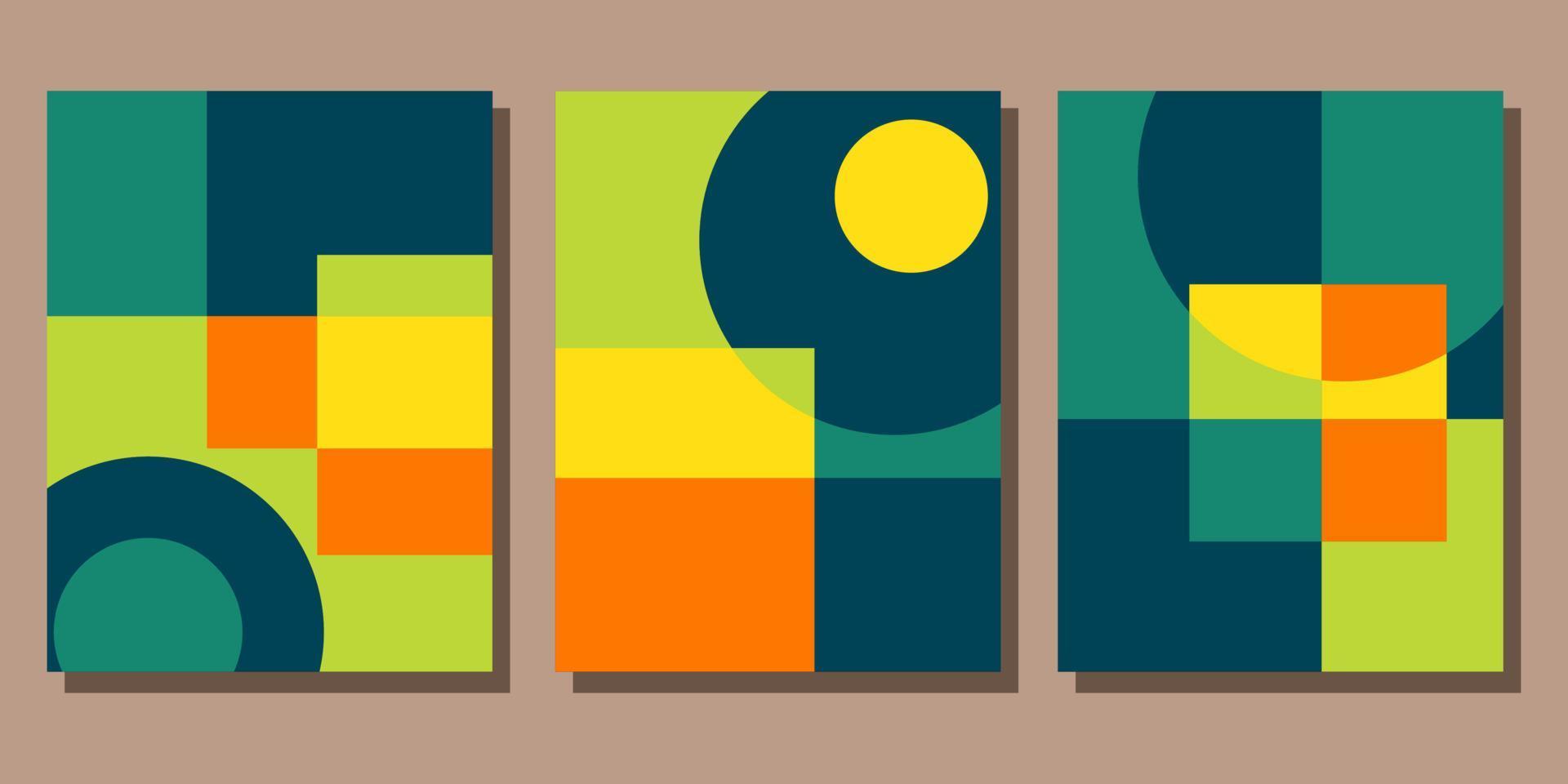 Abstract Bauhaus geometric pattern background vector circle
