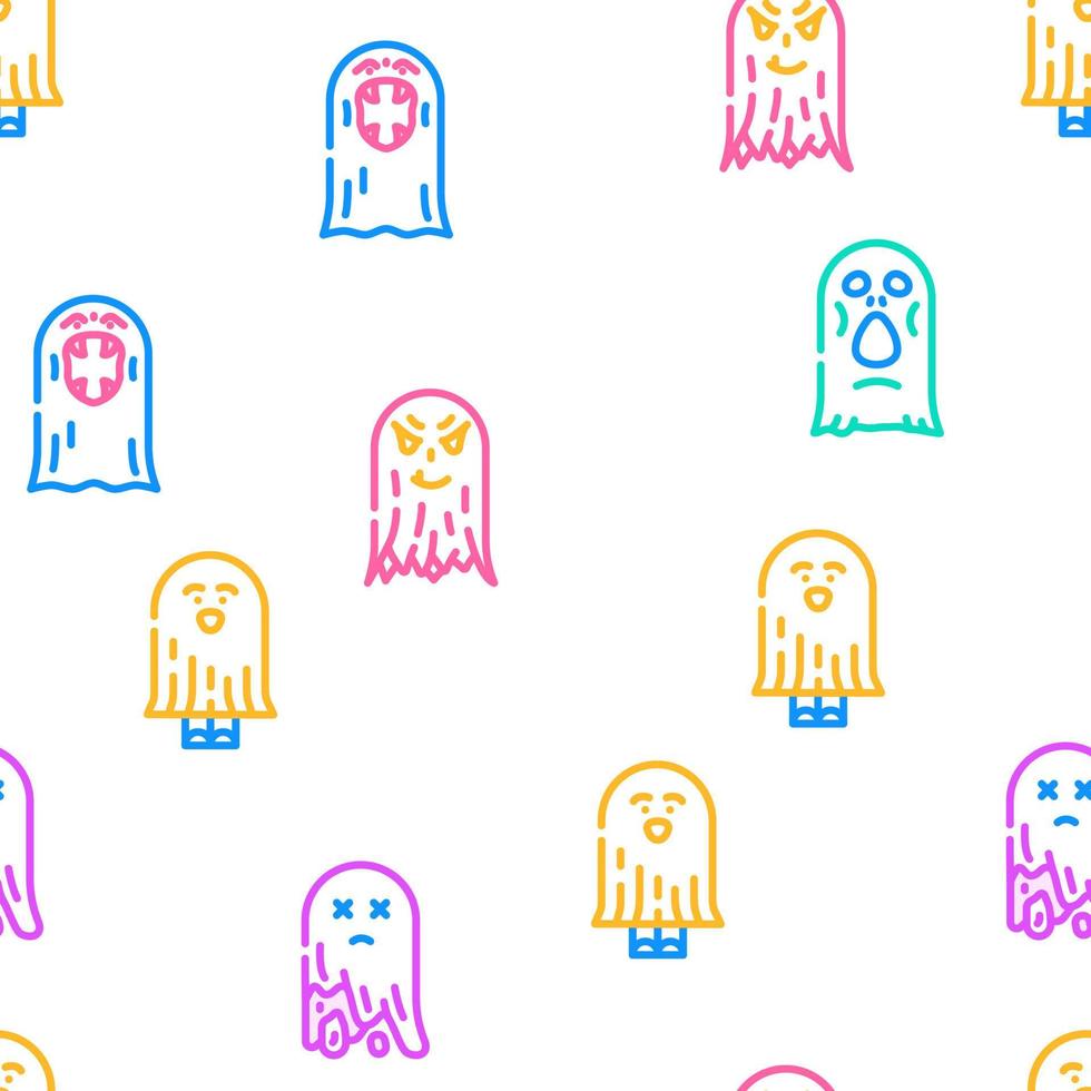 ghost halloween scary spooky vector seamless pattern