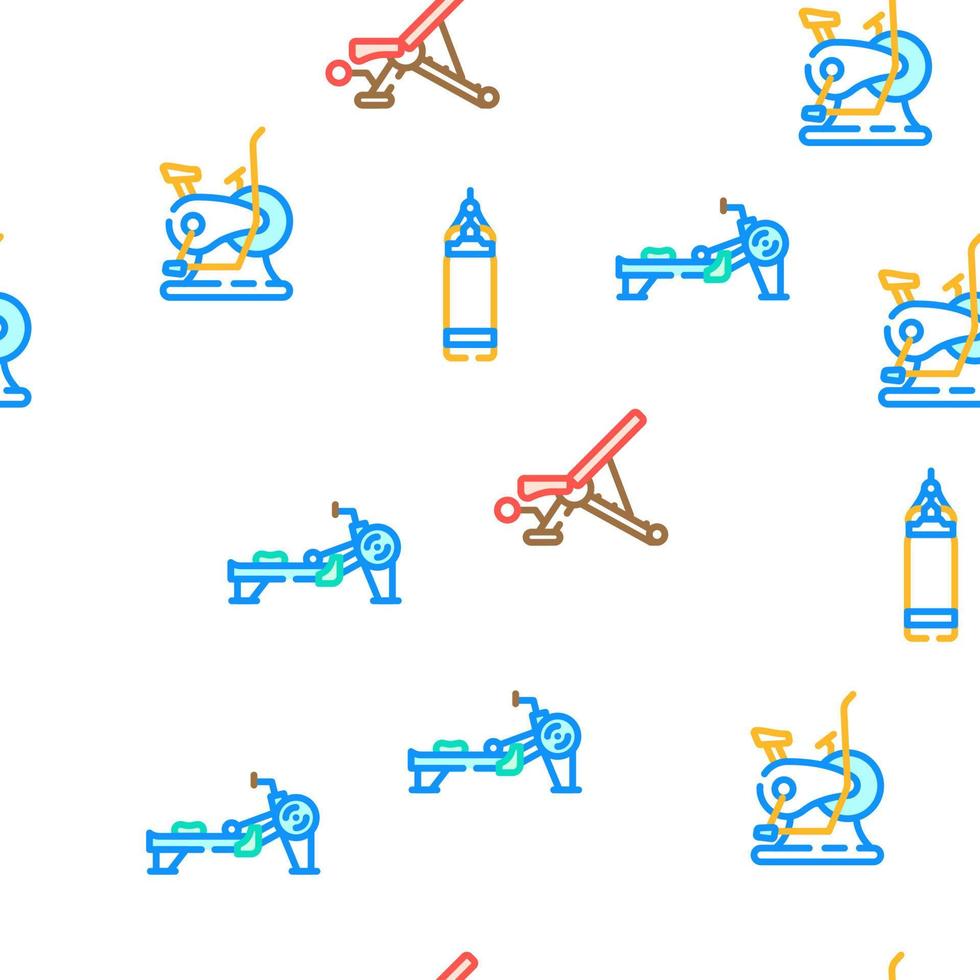 fitness gym exercise vector seamless pattern