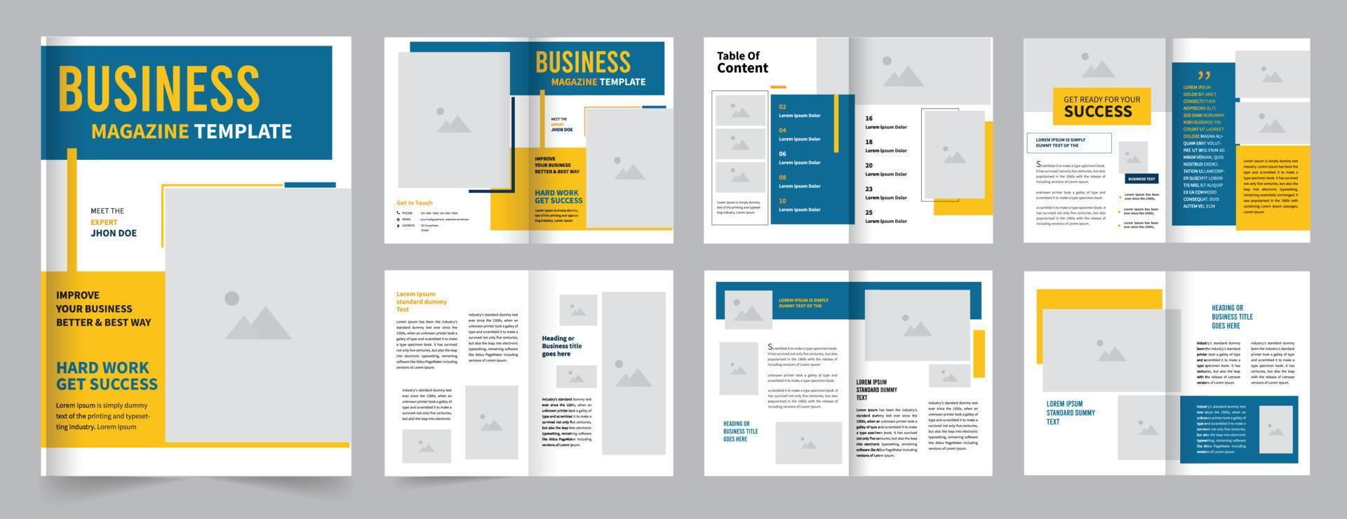 Business magazine template design Professional magazine layout template vector