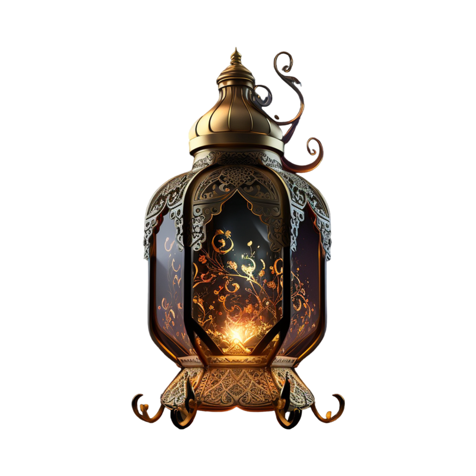 3d Ramadán kareem lámpara con transparente antecedentes png