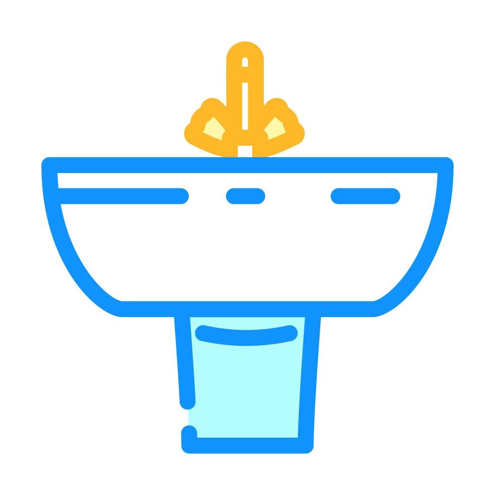 sink bathroom interior color icon vector illustration