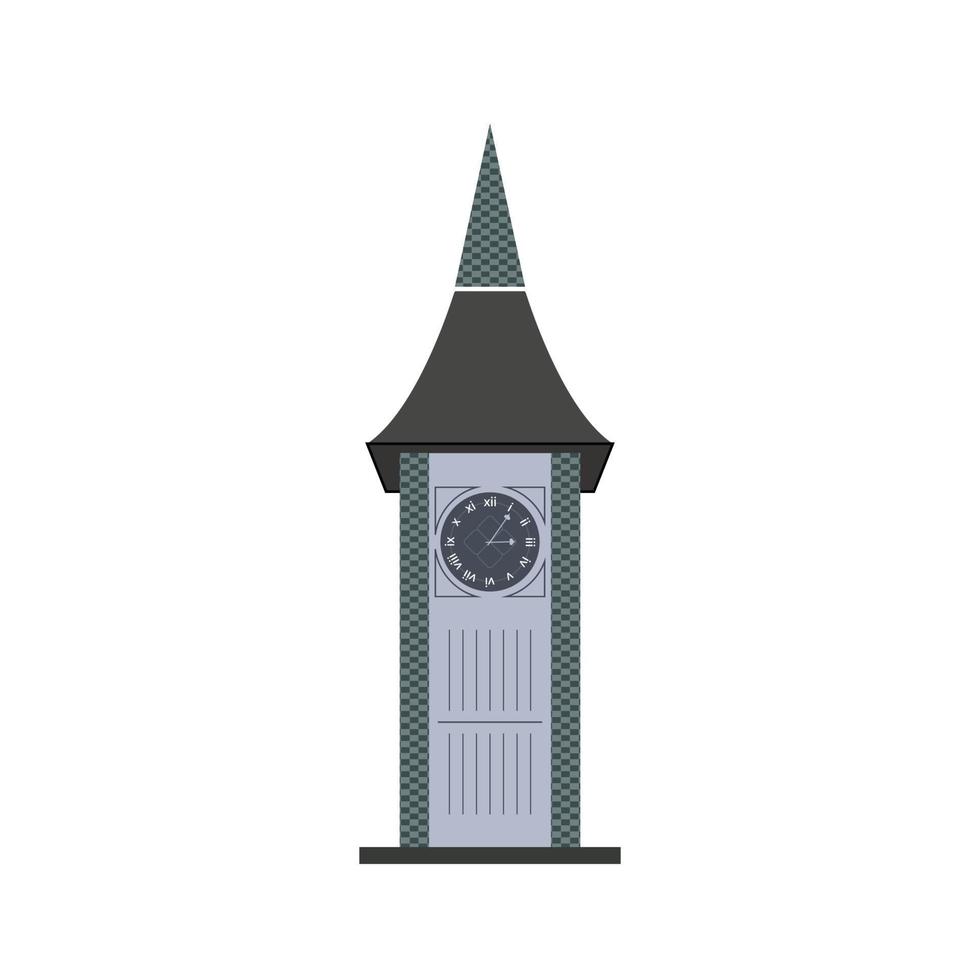 reloj torre retro colonial estilo edificio dibujos animados vector grande ben ilustración