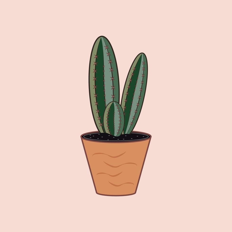 green natural cactus plant set of desert among sand and rocks. Realistic vector illustration isolated on background elements.