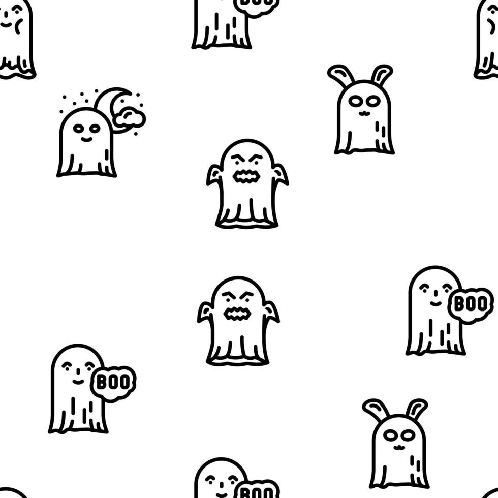 ghost halloween scary spooky vector seamless pattern