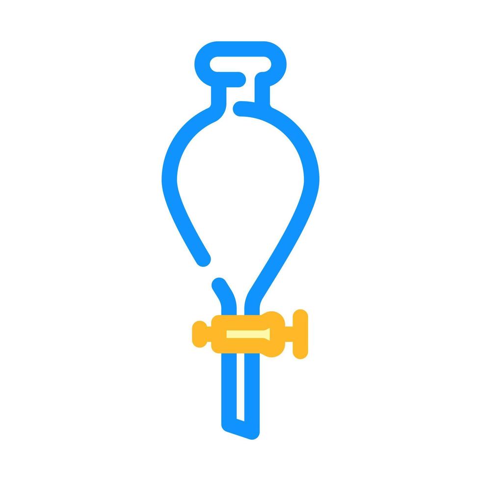 separatory funnel chemical glassware lab color icon vector illustration