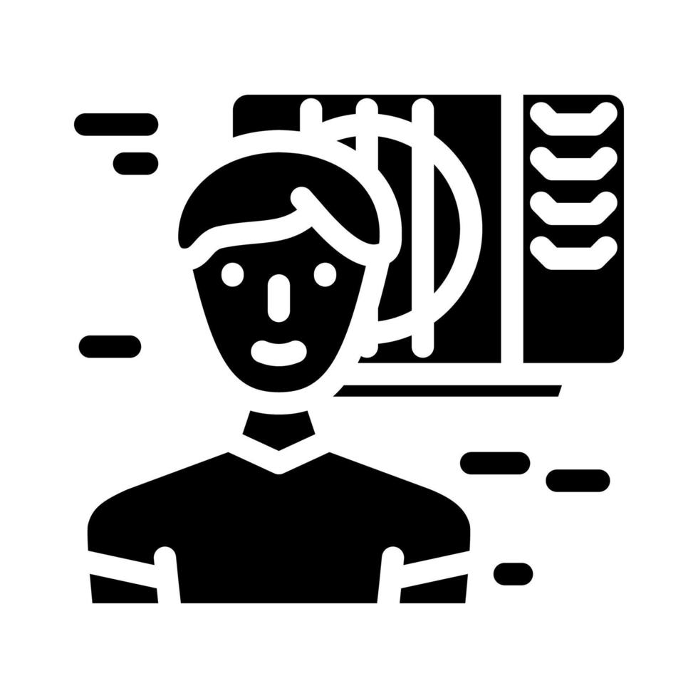edificio superintendente reparar trabajador glifo icono vector ilustración
