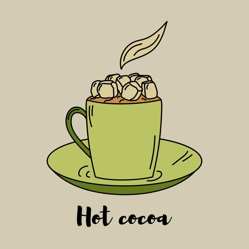 Cocoa cup vector colored icon.