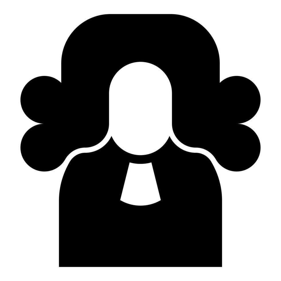Judge lawyer jury avatar icon black color vector illustration image flat style