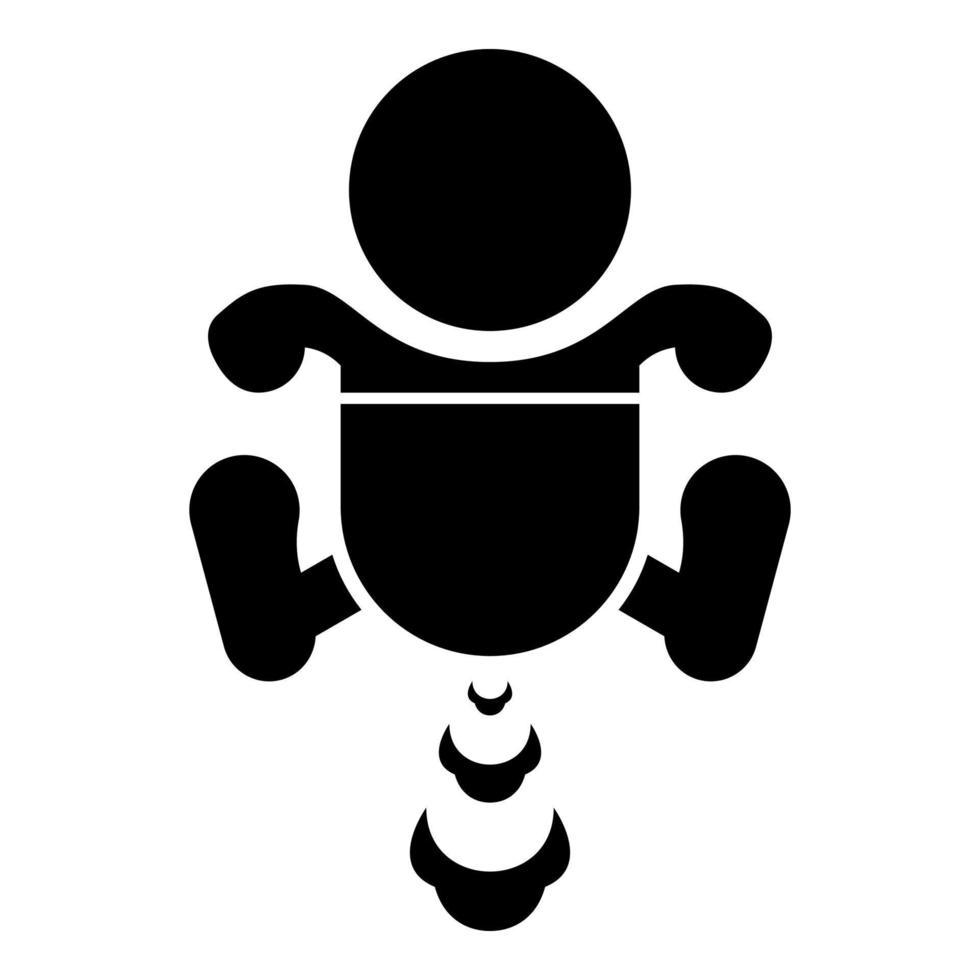 Child infant baby kid farts break wind farting bloating gas cloud stench bad smell flatulency icon black color vector illustration image flat style
