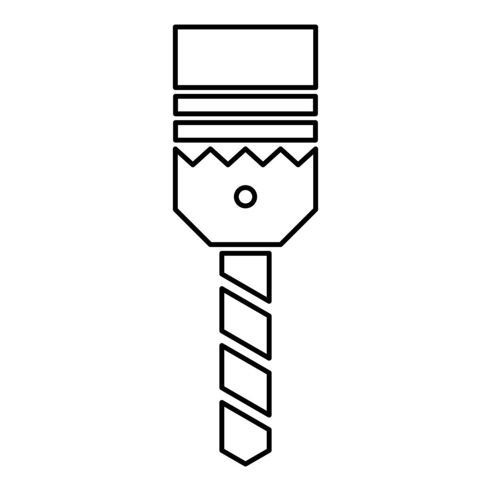 Drill with cartridge bit stationary use contour outline line icon black color vector illustration image thin flat style