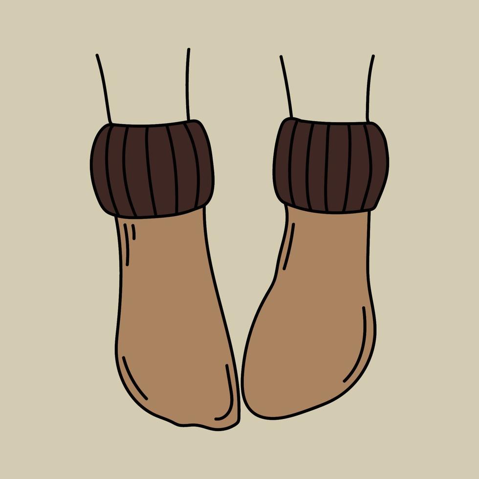 Knitted socks vector colored icon.