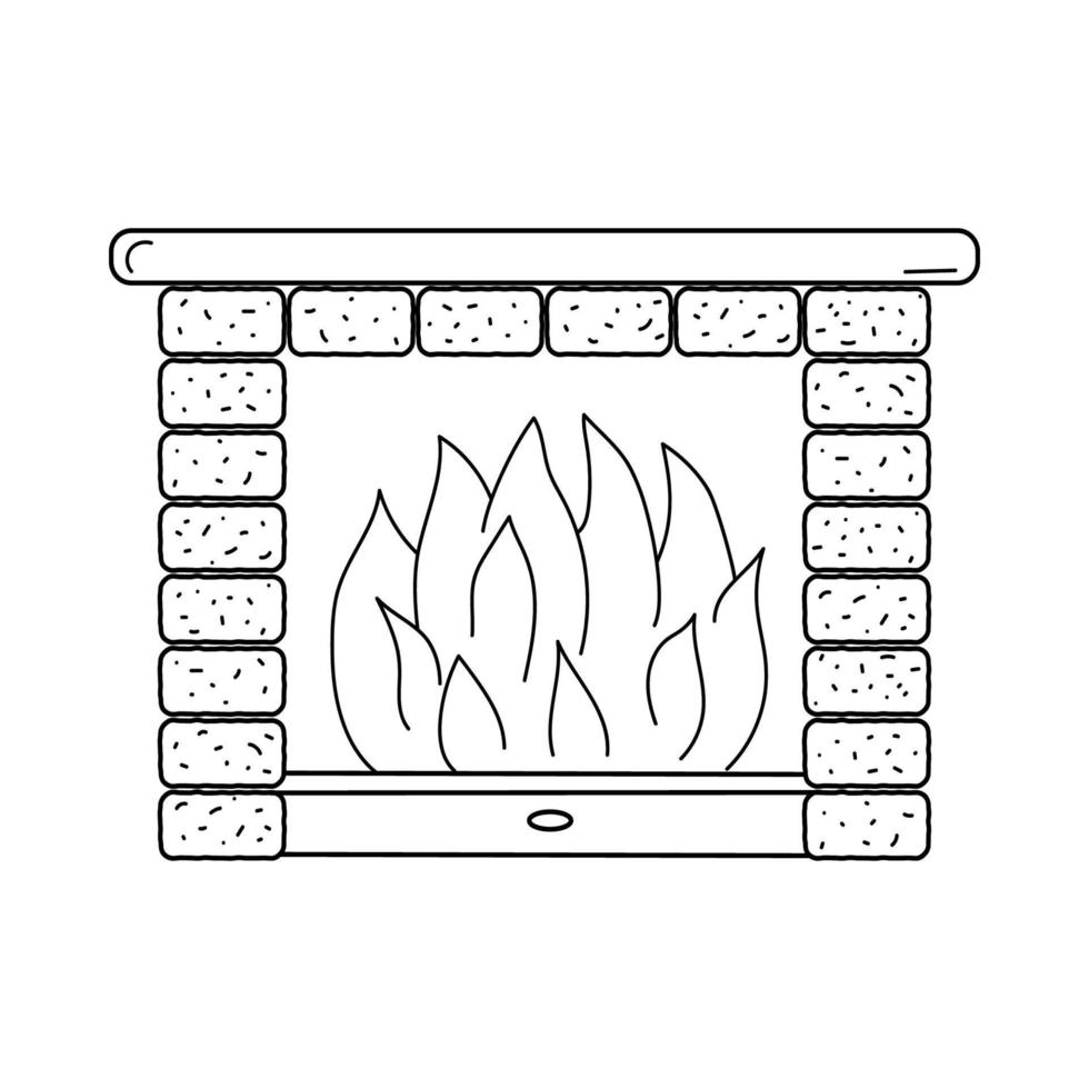 Fireplace vector icon.