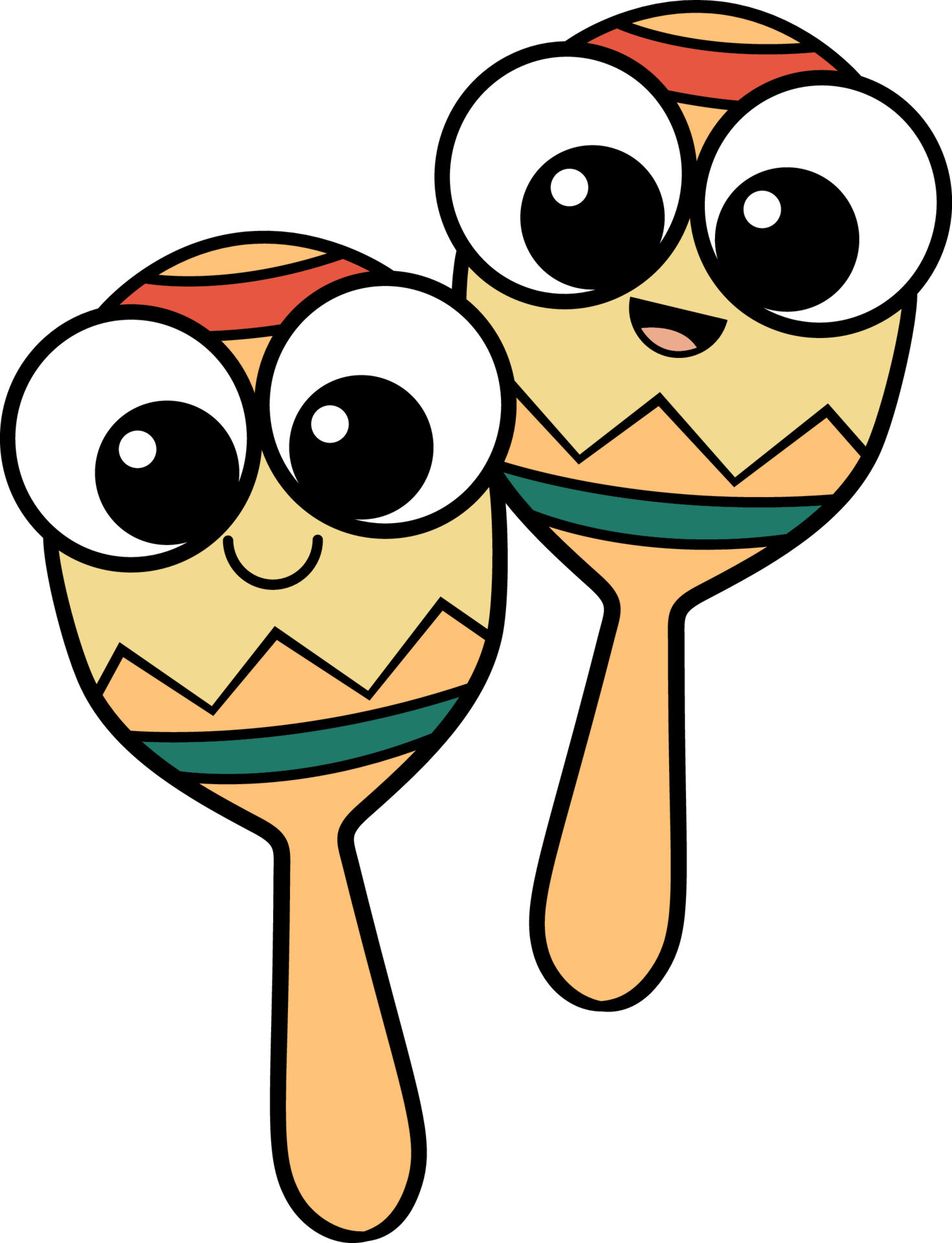 maracas linda personaje dibujos animados. musical instrumento. mexicano