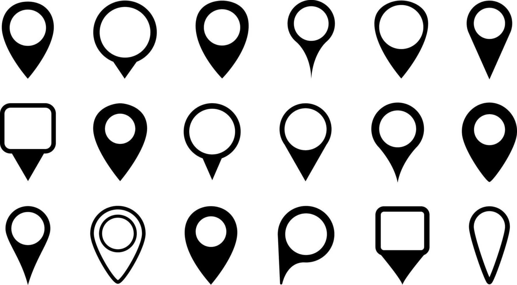 Set of map pin icons. Modern map markers. location pin sign. marker point collection. gps vector