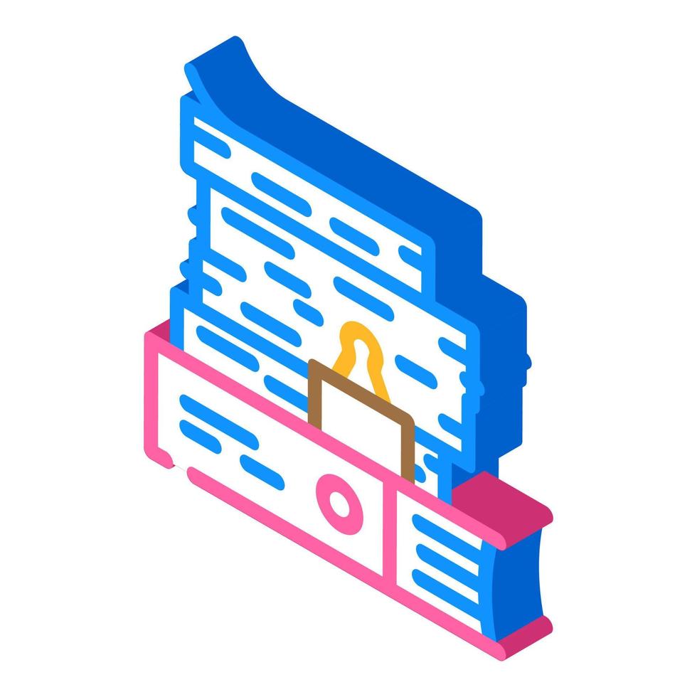 document paper stack isometric icon vector illustration