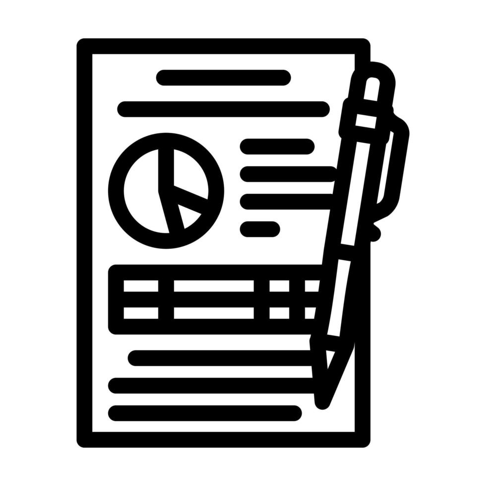 report paper document line icon vector illustration