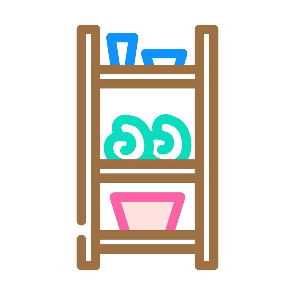 organizador baño interior color icono vector ilustración