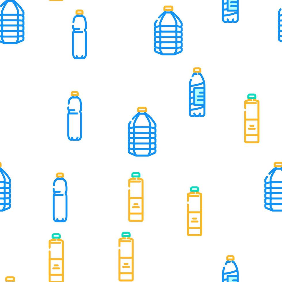 bottle plastic water drink vector seamless pattern