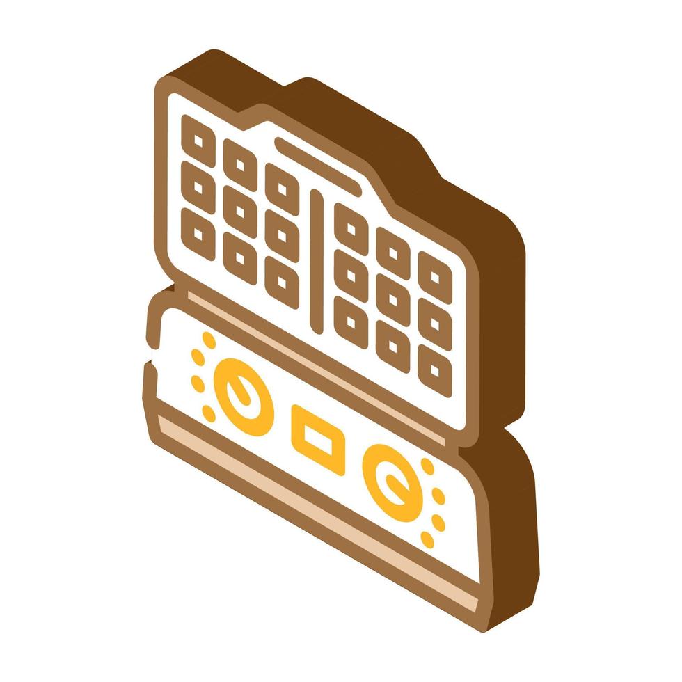 waffle maker home interior isometric icon vector illustration