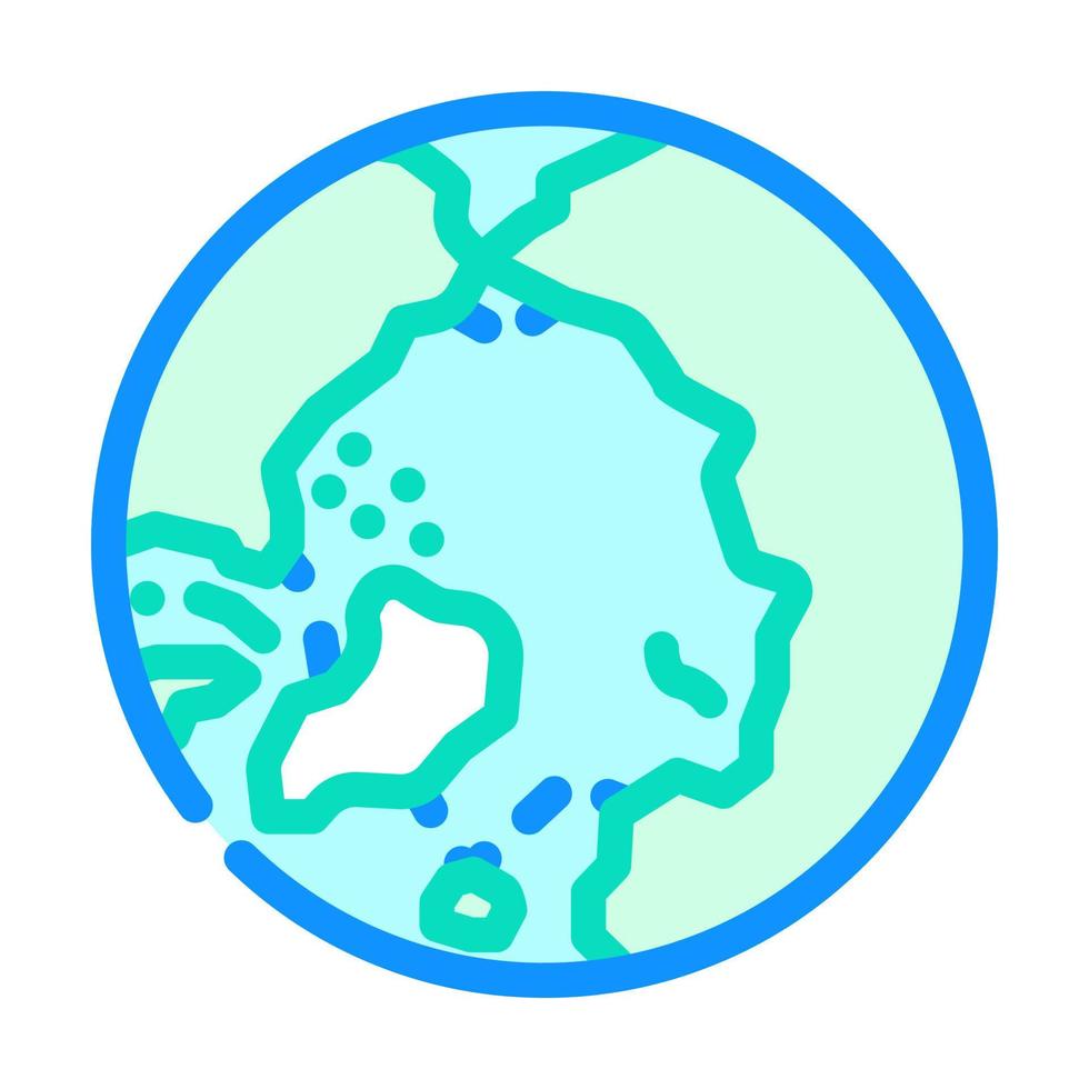 arctic ocean map color icon vector illustration